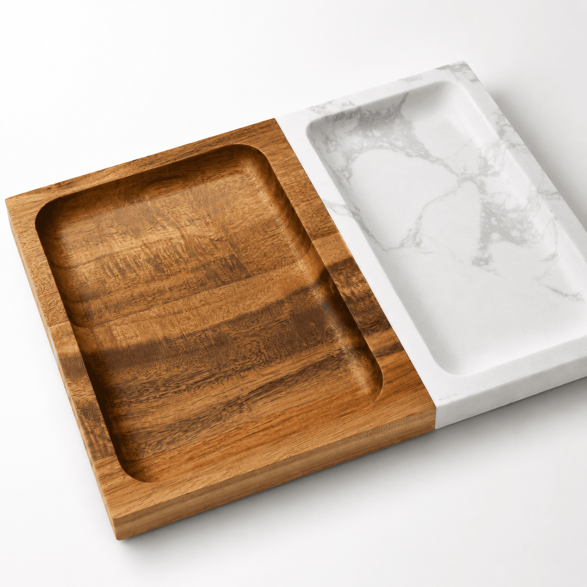 Marble & Acacia Valet Tray