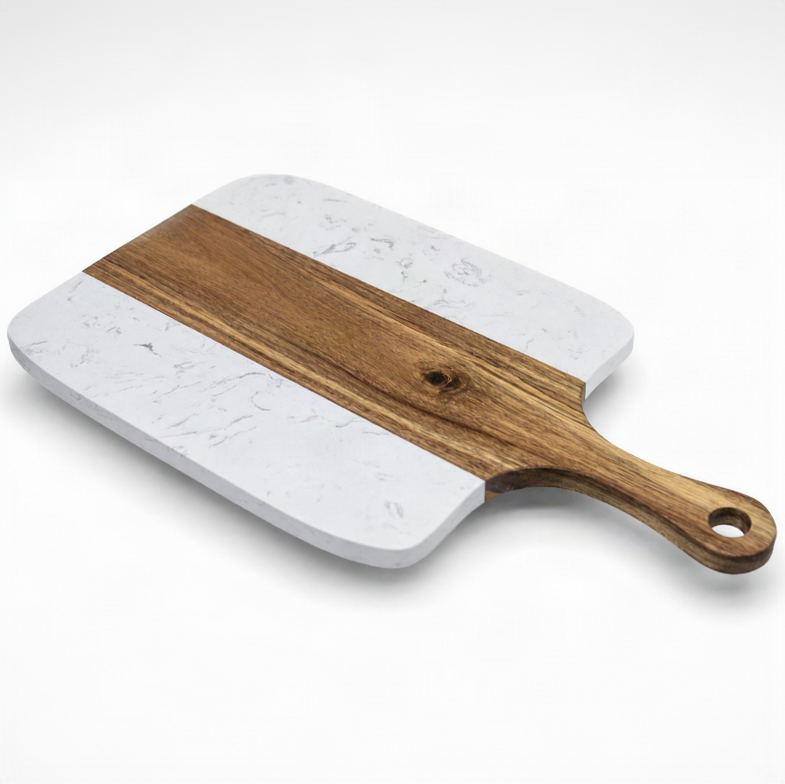 Marble & Acacia Serving Board Set