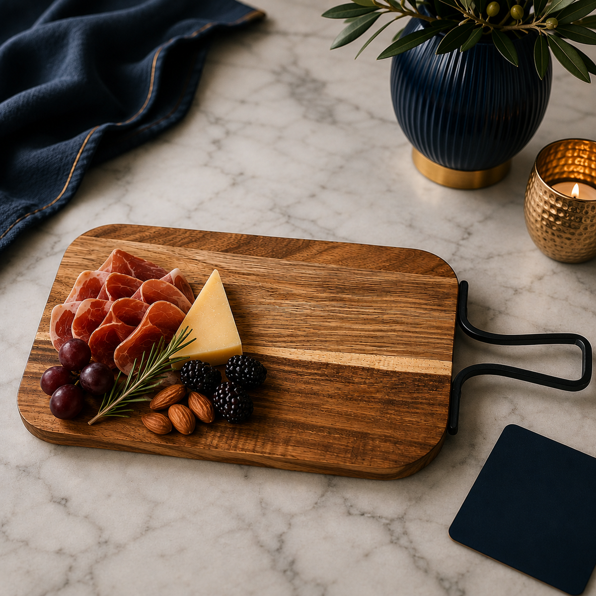 Acacia Board w/ Metal Handle