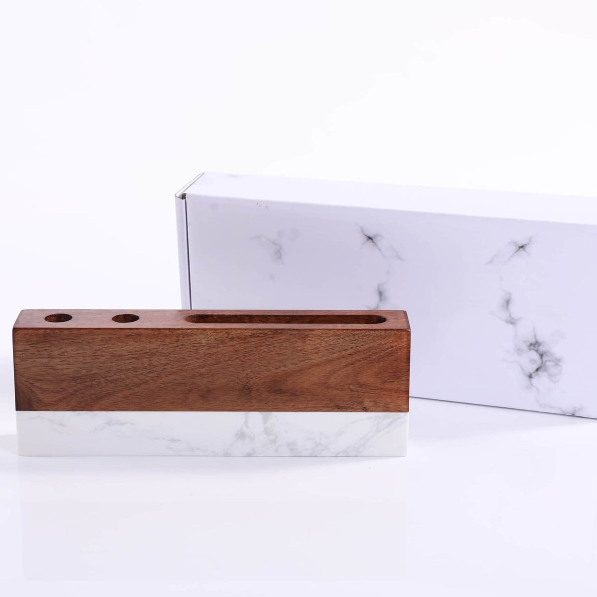 Marble & Acacia Desk Name Plate