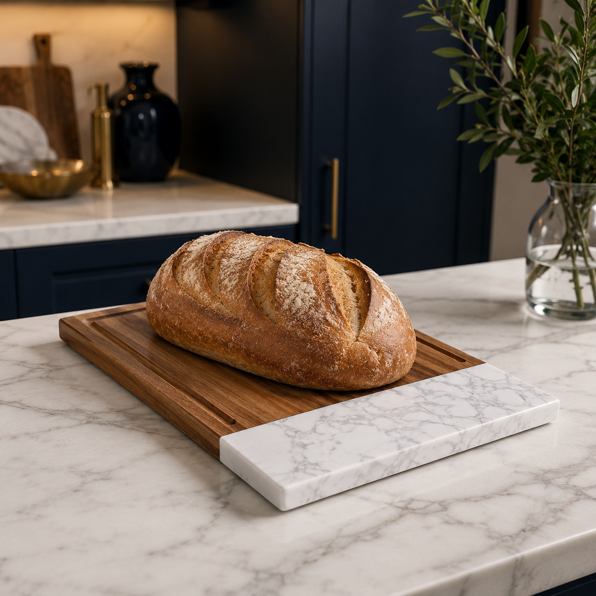 Marble & Acacia Cutting Board